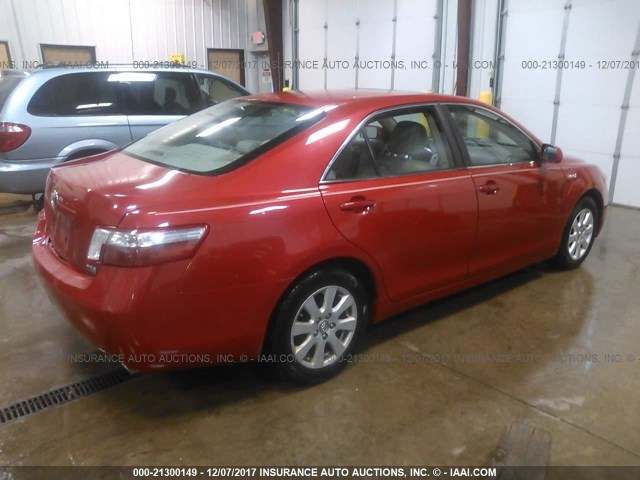 4T1BB46KX9U107545 - 2009 TOYOTA CAMRY HYBRID RED photo 4