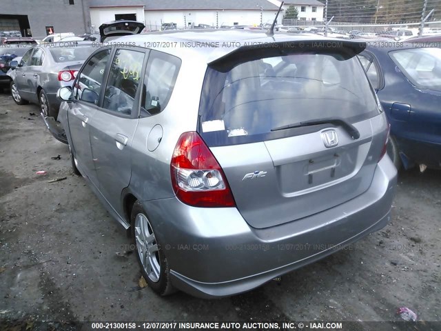 JHMGD38697S057260 - 2007 HONDA FIT S SILVER photo 3