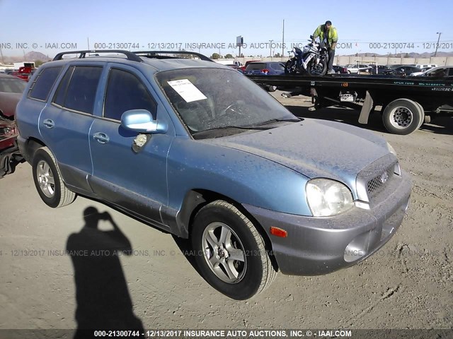 KM8SC13D54U722126 - 2004 HYUNDAI SANTA FE GLS/LX BLUE photo 1