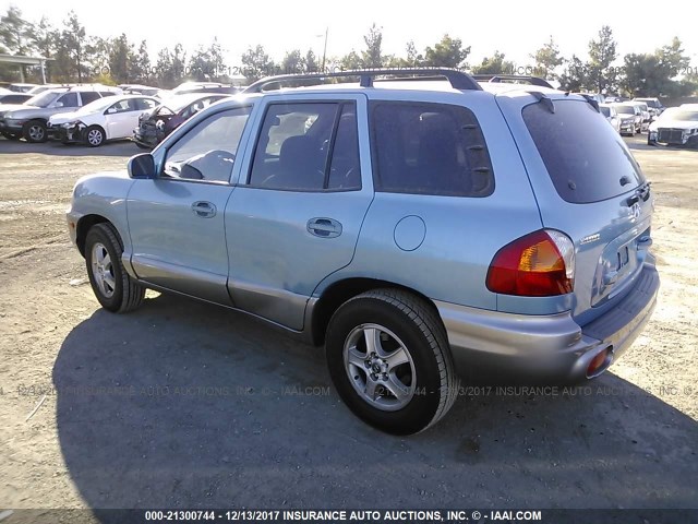 KM8SC13D54U722126 - 2004 HYUNDAI SANTA FE GLS/LX BLUE photo 3