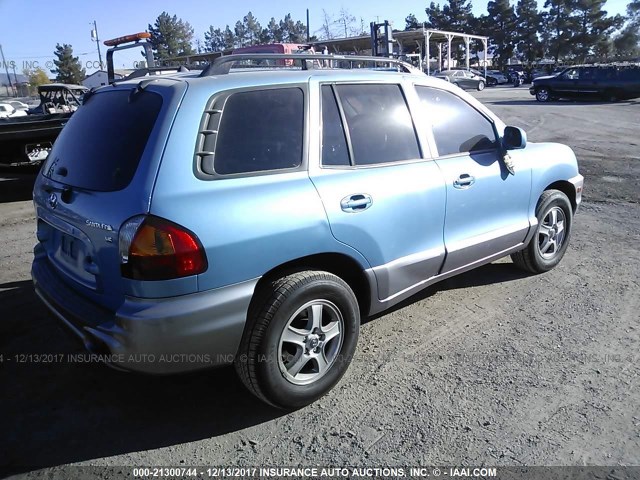 KM8SC13D54U722126 - 2004 HYUNDAI SANTA FE GLS/LX BLUE photo 4