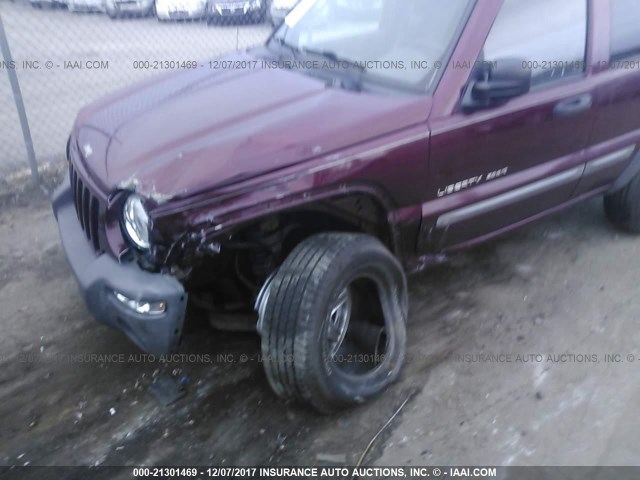 1J4GK48K42W170670 - 2002 JEEP LIBERTY SPORT MAROON photo 6