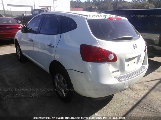 JN8AS5MT8AW027160 - 2010 NISSAN ROGUE S/SL/KROM WHITE photo 3