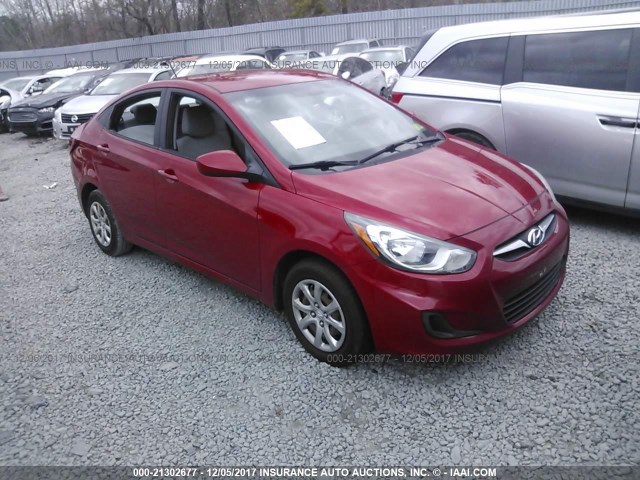 KMHCT4AE0DU356951 - 2013 HYUNDAI ACCENT GLS/GS RED photo 1