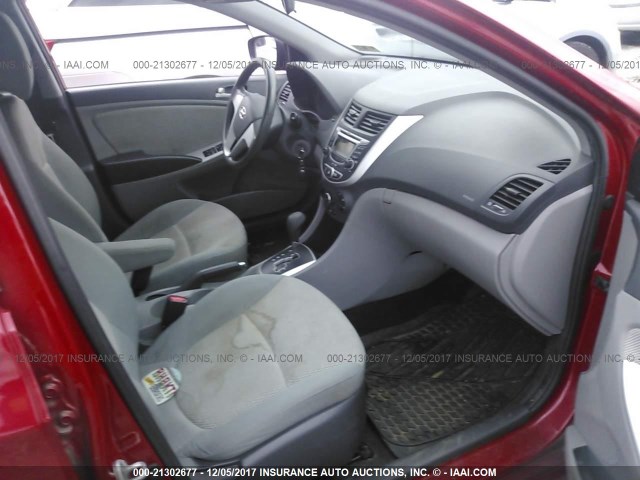 KMHCT4AE0DU356951 - 2013 HYUNDAI ACCENT GLS/GS RED photo 5