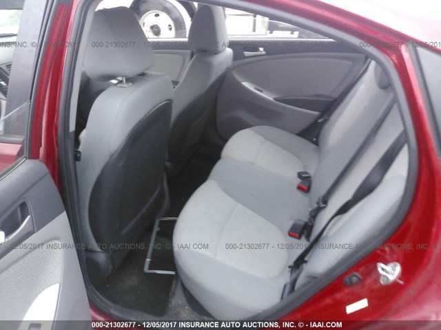 KMHCT4AE0DU356951 - 2013 HYUNDAI ACCENT GLS/GS RED photo 8