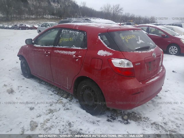 2T1KU40E09C189381 - 2009 TOYOTA COROLLA MATRIX  RED photo 3