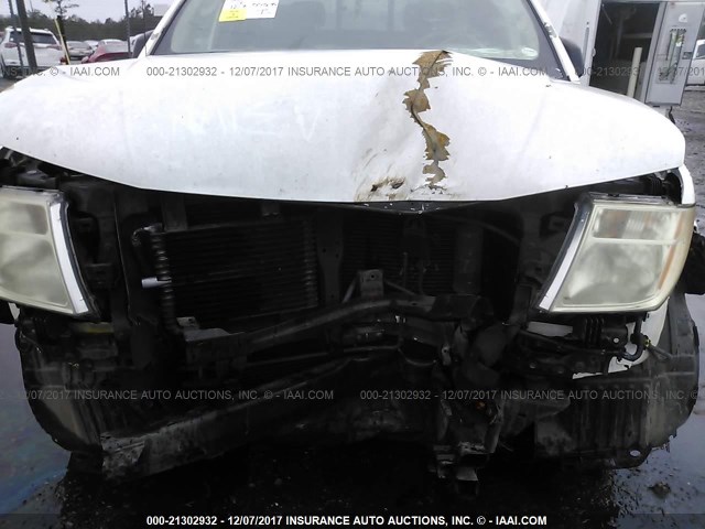 1N6BD06T06C409246 - 2006 NISSAN FRONTIER KING CAB XE WHITE photo 6