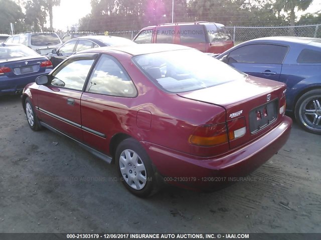 1HGEJ6229WL035729 - 1998 HONDA CIVIC DX RED photo 3