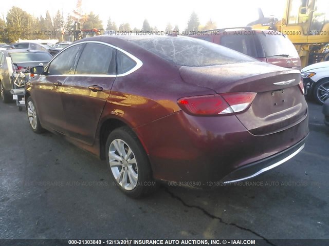 1C3CCCABXFN720864 - 2015 CHRYSLER 200 LIMITED RED photo 3