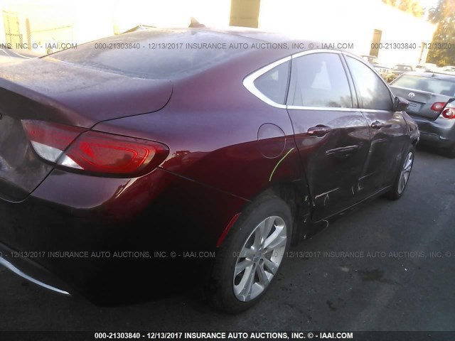 1C3CCCABXFN720864 - 2015 CHRYSLER 200 LIMITED RED photo 4