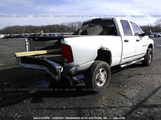 3D3KU28C74G207548 - 2004 DODGE RAM 2500 ST/SLT WHITE photo 4