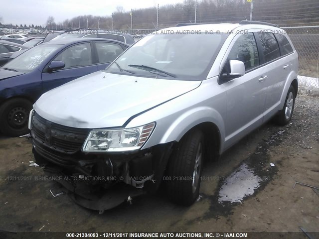 3D4PG5FVXAT140302 - 2010 DODGE JOURNEY SXT SILVER photo 2