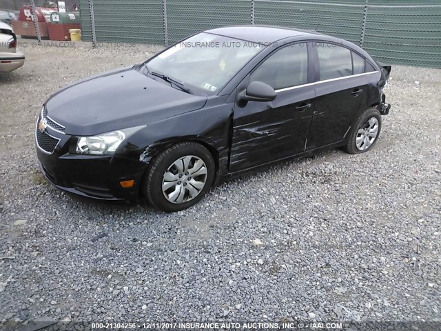 1G1PC5SH0C7345717 - 2012 CHEVROLET CRUZE LS BLACK photo 2