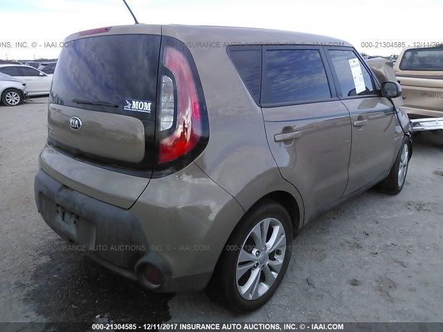 KNDJP3A58F7123072 - 2015 KIA SOUL + BROWN photo 4