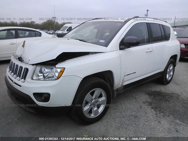 1C4NJCBA6DD115677 - 2013 JEEP COMPASS SPORT WHITE photo 2