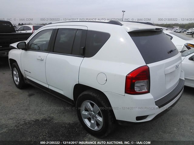 1C4NJCBA6DD115677 - 2013 JEEP COMPASS SPORT WHITE photo 3