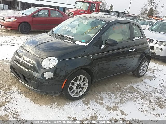 3C3CFFAR8DT540351 - 2013 FIAT 500 POP BLACK photo 2