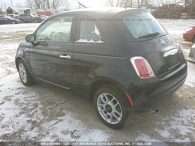 3C3CFFAR8DT540351 - 2013 FIAT 500 POP BLACK photo 3