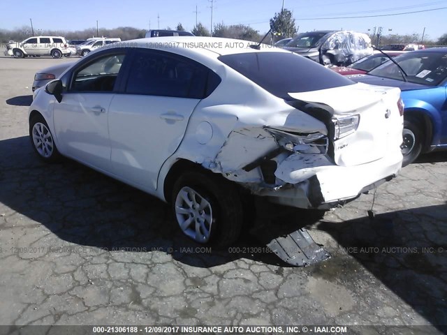 KNADM4A37F6515294 - 2015 KIA RIO LX WHITE photo 3