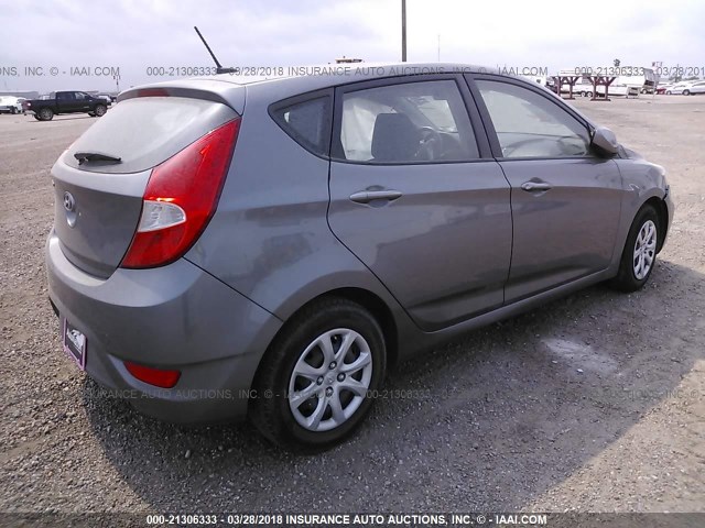 KMHCT5AE0EU151668 - 2014 HYUNDAI ACCENT GLS/GS GRAY photo 4