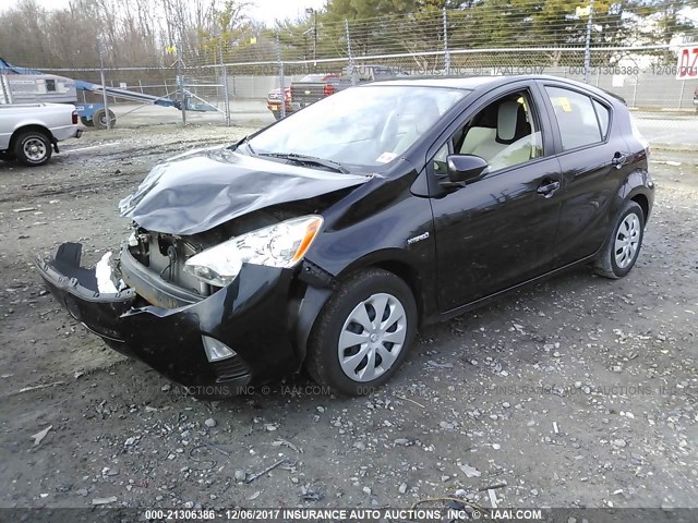 JTDKDTB36D1536960 - 2013 TOYOTA PRIUS C BLACK photo 2