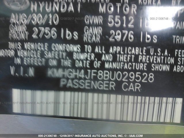 KMHGH4JF8BU029528 - 2011 HYUNDAI EQUUS SIGNATURE/ULTIMATE GRAY photo 9