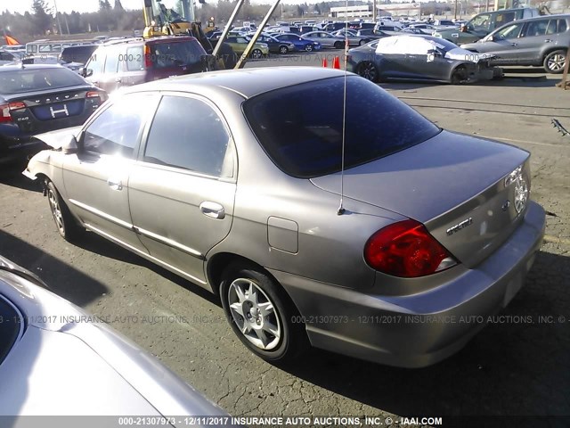 KNAFB121225129666 - 2002 KIA SPECTRA LS BEIGE photo 3