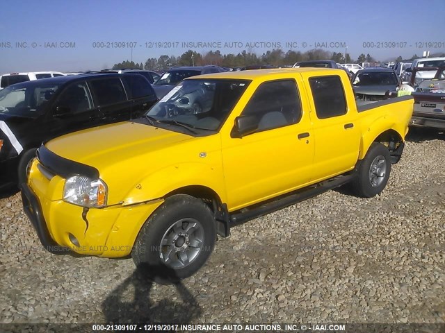 1N6ED27T84C418538 - 2004 NISSAN FRONTIER CREW CAB XE V6 YELLOW photo 2