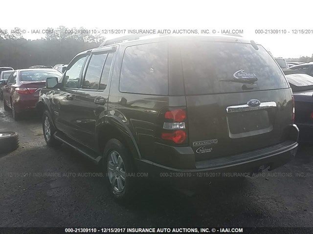 1FMEU63E38UA01664 - 2008 FORD EXPLORER XLT BROWN photo 3