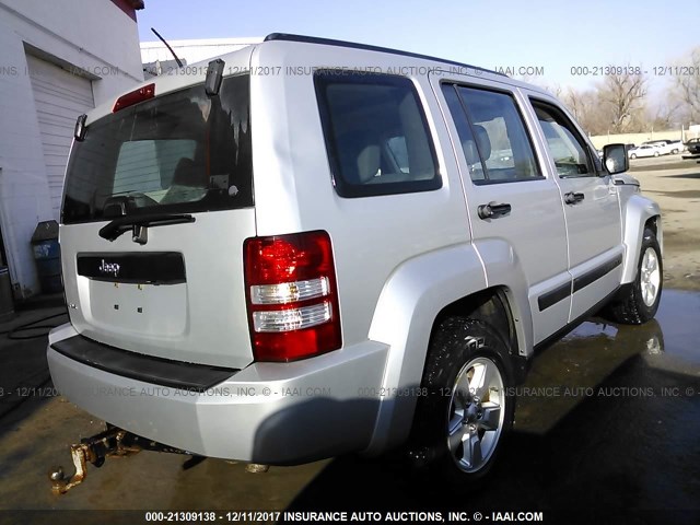 1J4PN2GK6AW111874 - 2010 JEEP LIBERTY SPORT 银色 照片 4