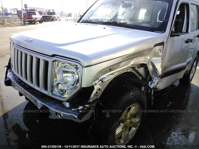 1J4PN2GK6AW111874 - 2010 JEEP LIBERTY SPORT SILVER photo 6