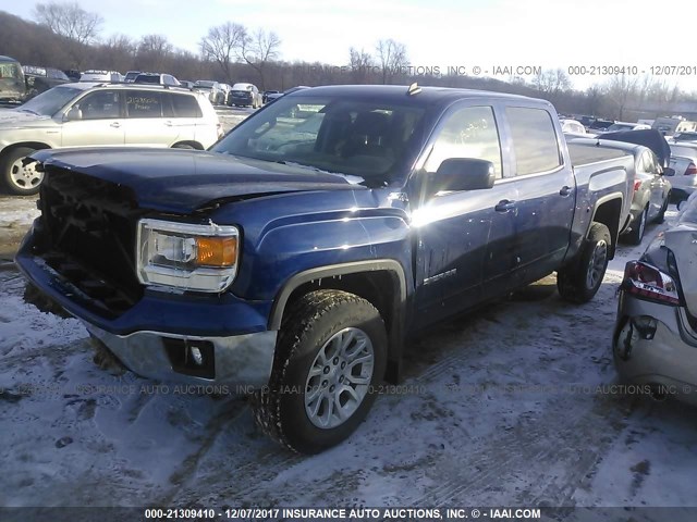 3GTU2UEC8EG428701 - 2014 GMC SIERRA K1500 SLE BLUE photo 2