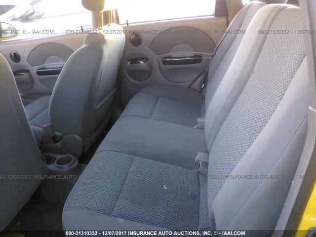 KL1TJ62684B277639 - 2004 CHEVROLET AVEO LS YELLOW photo 8