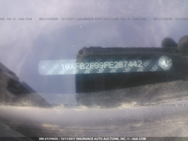 19XFB2F99FE287442 - 2015 HONDA CIVIC EXL თეთრი ფოტო 9