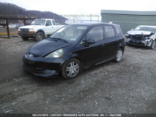 JHMGD37628S033255 - 2008 HONDA FIT SPORT BLACK photo 2