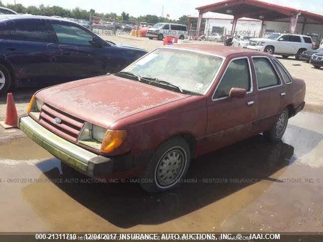 1FABP22X6FK300414 - 1985 FORD TEMPO GL BURGUNDY photo 2