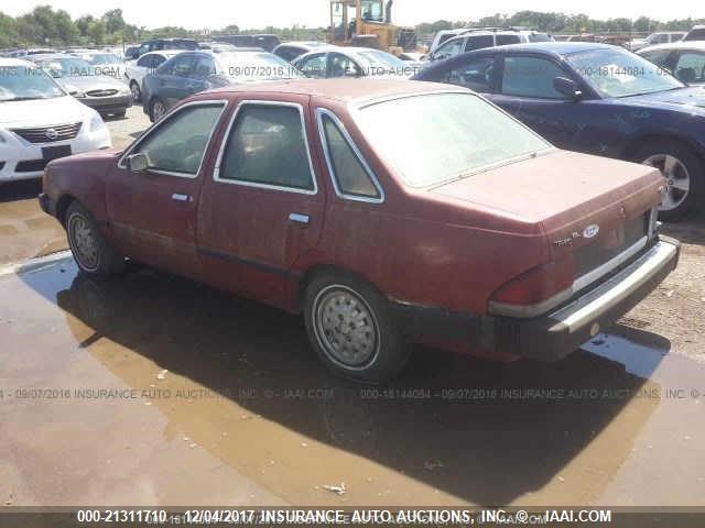 1FABP22X6FK300414 - 1985 FORD TEMPO GL BURGUNDY photo 3