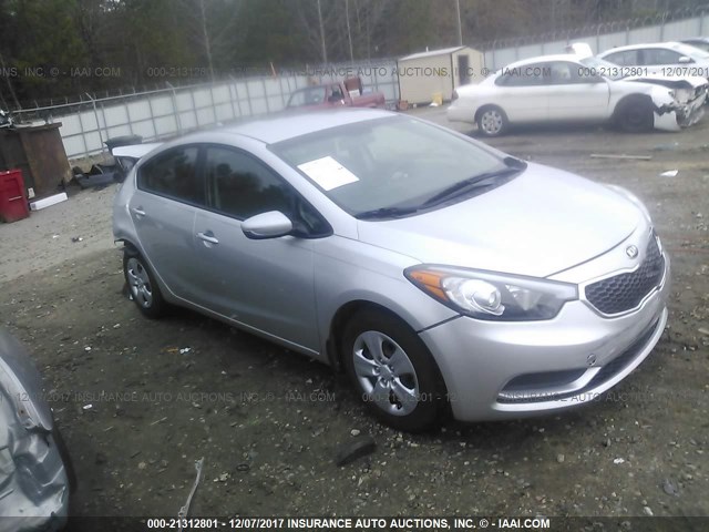 KNAFK4A6XF5259229 - 2015 KIA FORTE LX SILVER photo 1