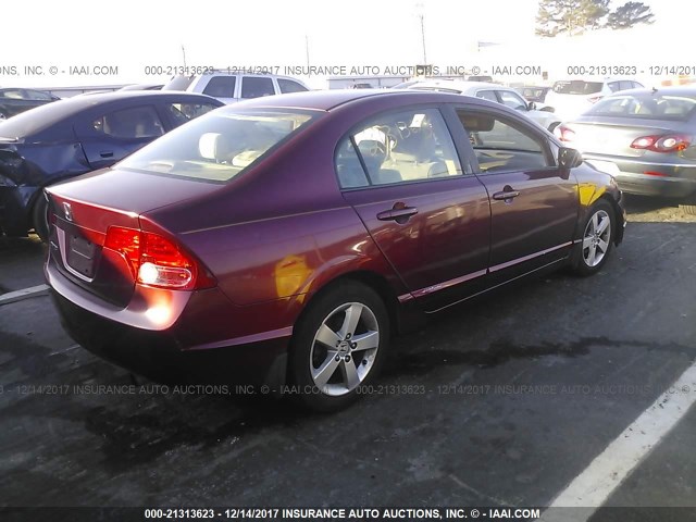 1HGFA16858L042511 - 2008 HONDA CIVIC EX BURGUNDY photo 4