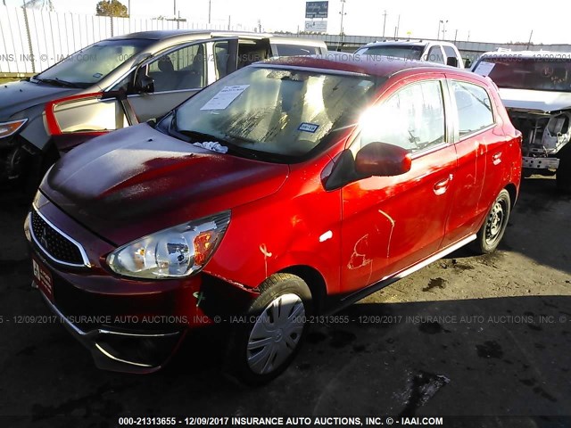 ML32A3HJ8HH002535 - 2017 MITSUBISHI MIRAGE ES RED photo 2