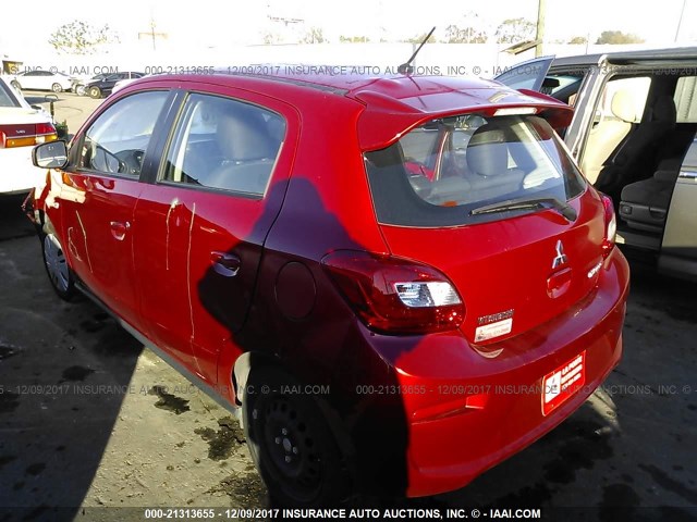 ML32A3HJ8HH002535 - 2017 MITSUBISHI MIRAGE ES RED photo 3