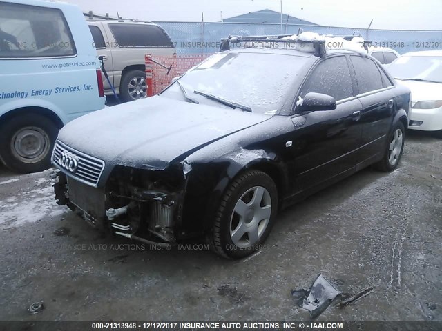 WAULC68E34A252197 - 2004 AUDI A4 1.8T QUATTRO BLACK photo 2