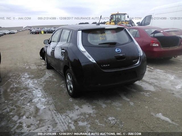 JN1AZ0CP5CT023606 - 2012 NISSAN LEAF SV/SL BLACK photo 3