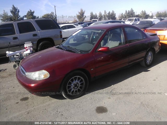 1FAFP6636WK214018 - 1998 FORD CONTOUR LX/SPORT/SE MAROON photo 2