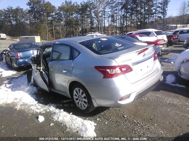 3N1AB7AP5GY306746 - 2016 NISSAN SENTRA S/SV/SR/SL SILVER photo 3