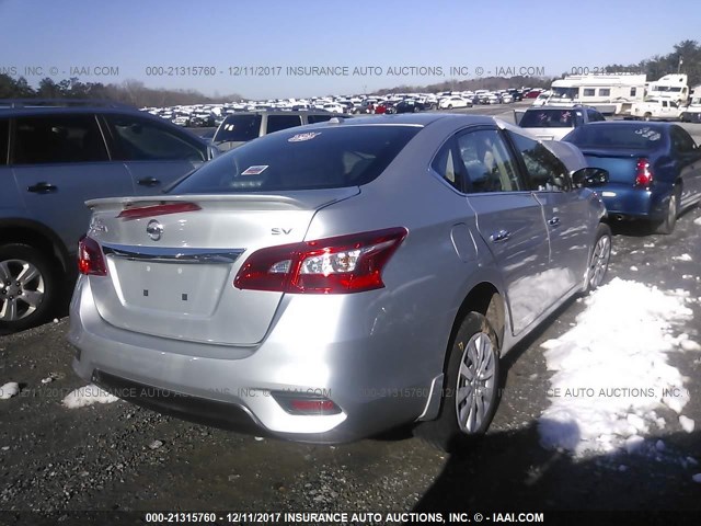 3N1AB7AP5GY306746 - 2016 NISSAN SENTRA S/SV/SR/SL SILVER photo 4