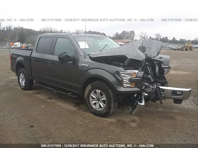 1FTEW1EF6HFB20286 - 2017 FORD F150 SUPERCREW GRAY photo 1