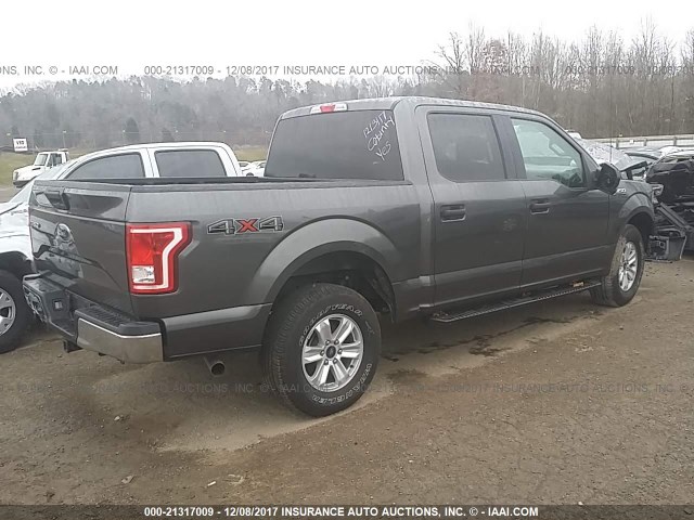 1FTEW1EF6HFB20286 - 2017 FORD F150 SUPERCREW GRAY photo 4
