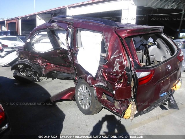 5TDYK3DC1GS748265 - 2016 TOYOTA SIENNA XLE/LIMITED RED photo 3